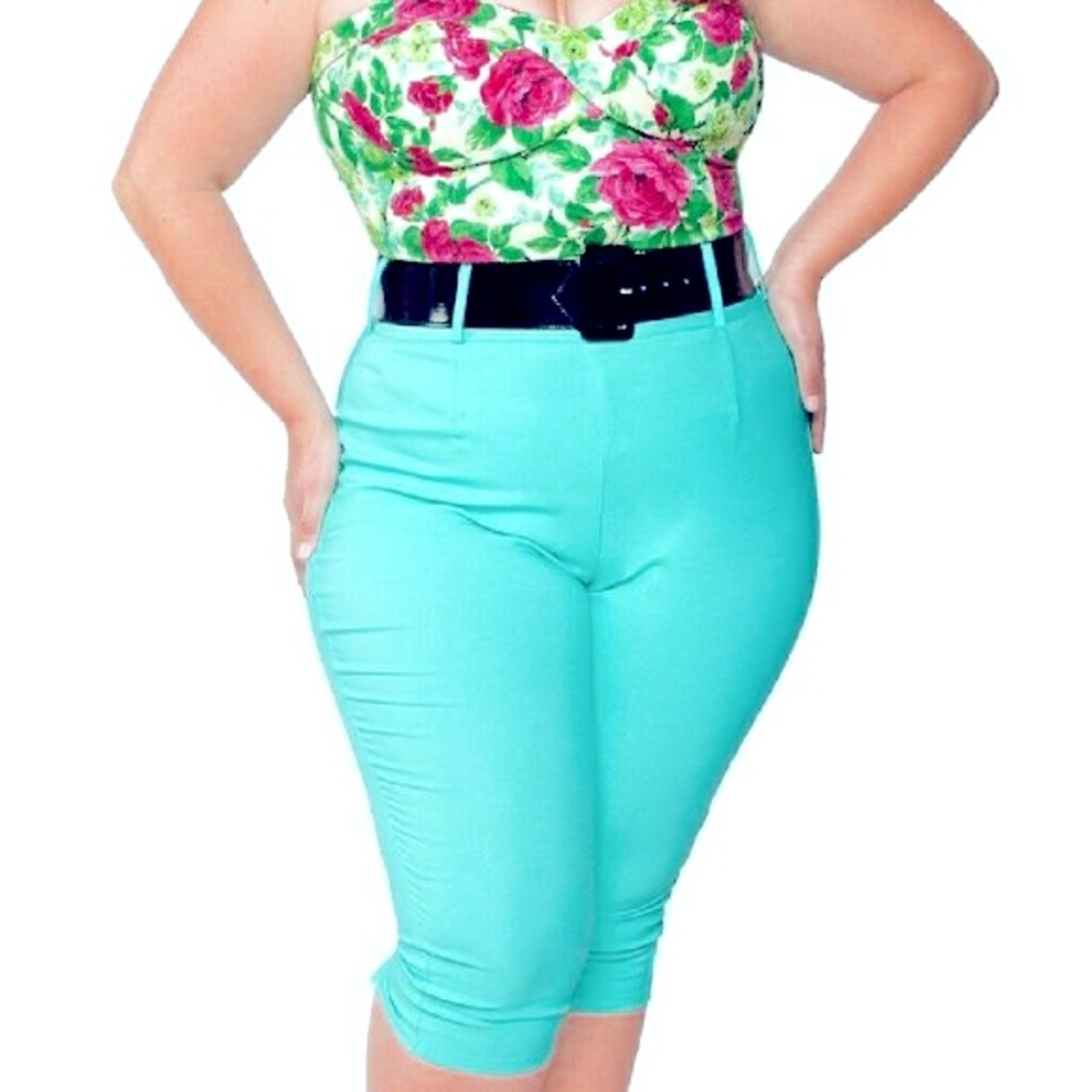 Pinup Girl Clothing Deadly Dames Capri Pants in 2XL
